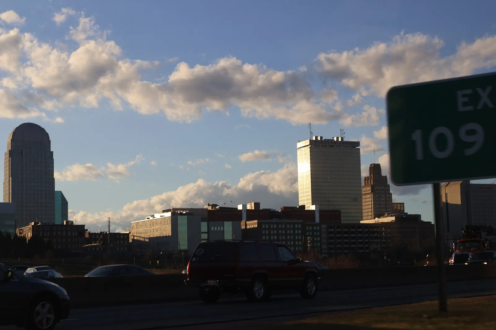 Downtown Winston-Salem seen from U.S. 421.
