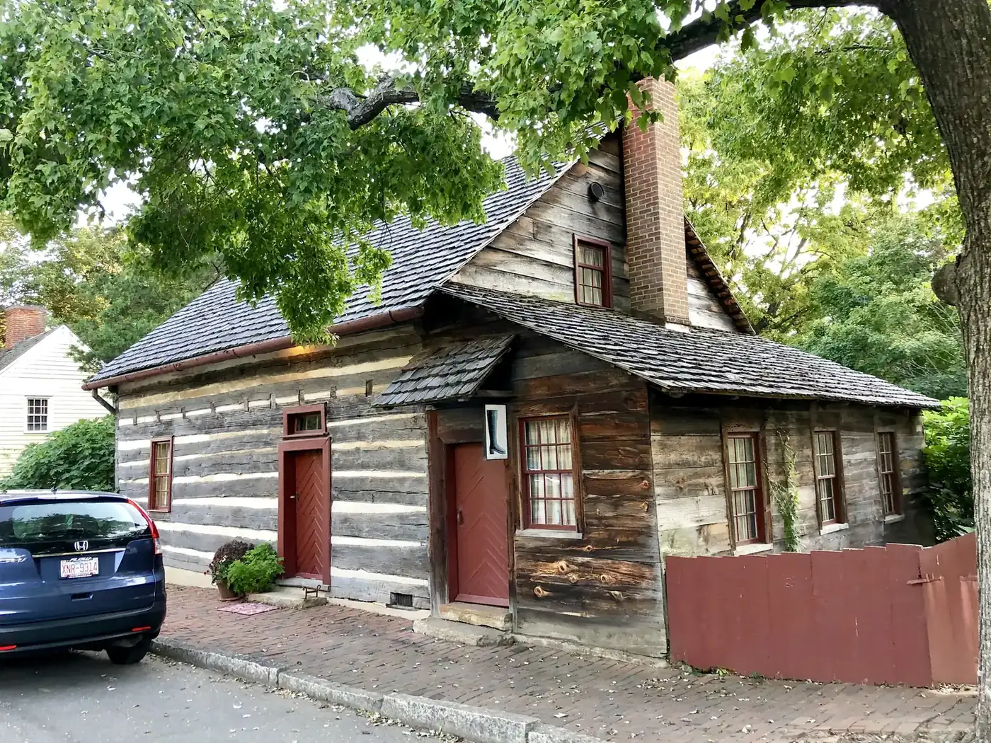 A log house on Salt Street in the Old Salem historic district of Winston-Salem