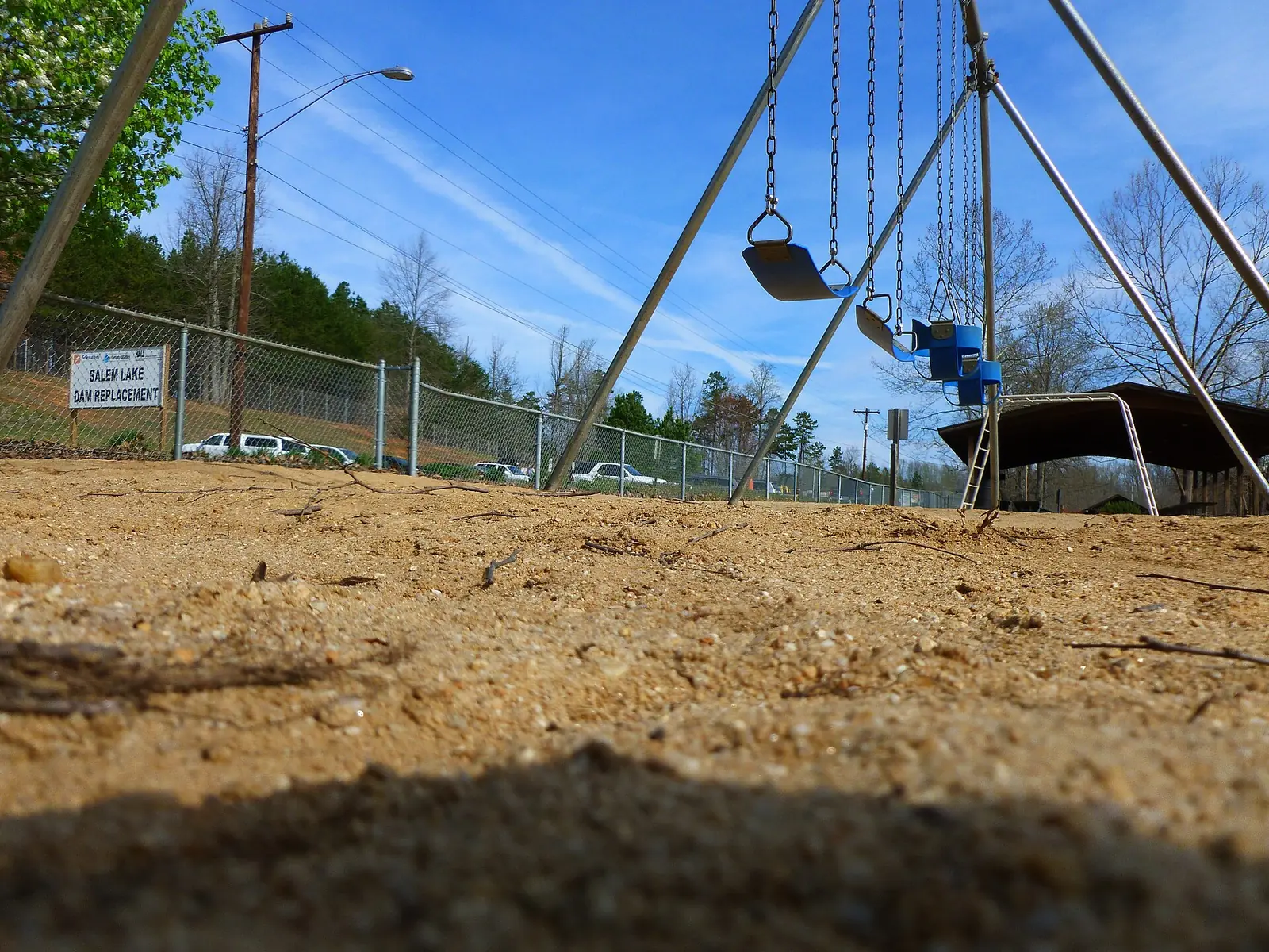 The swings at the Salem Lake Park playground in Winston-Salem on a spring afternoon.